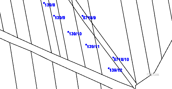 Parcela st. 139/11 v KÚ Kojetín, Katastrální mapa