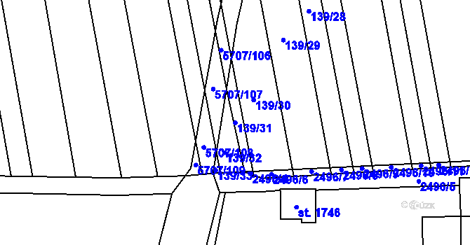 Parcela st. 139/31 v KÚ Kojetín, Katastrální mapa