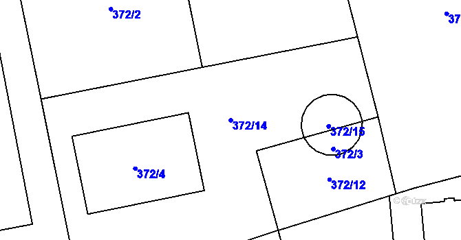 Parcela st. 372/14 v KÚ Kojetín, Katastrální mapa