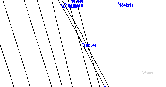 Parcela st. 1005/4 v KÚ Kojetín, Katastrální mapa