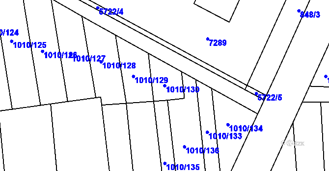 Parcela st. 1010/130 v KÚ Kojetín, Katastrální mapa