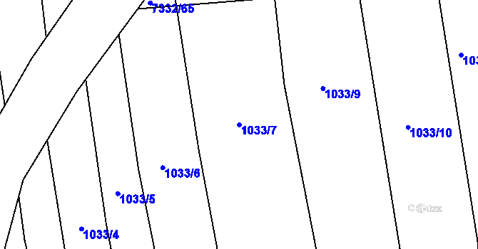 Parcela st. 1033/7 v KÚ Kojetín, Katastrální mapa