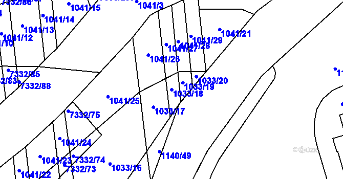 Parcela st. 1033/18 v KÚ Kojetín, Katastrální mapa