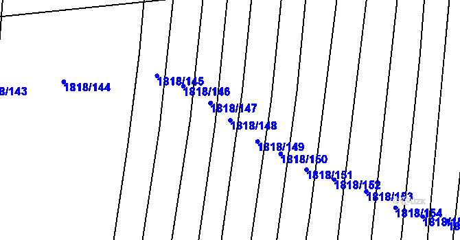 Parcela st. 1818/148 v KÚ Kojetín, Katastrální mapa
