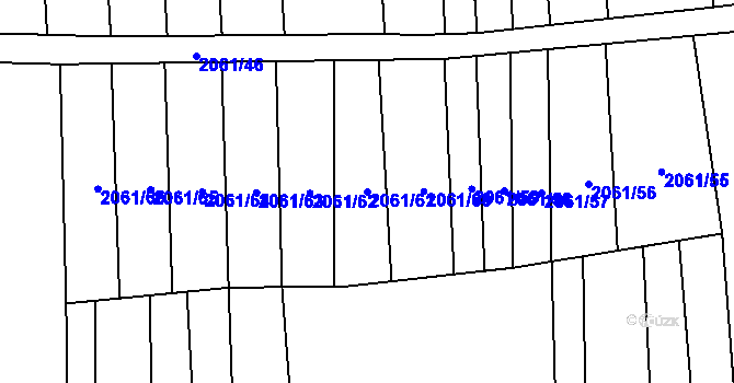 Parcela st. 2061/61 v KÚ Kojetín, Katastrální mapa