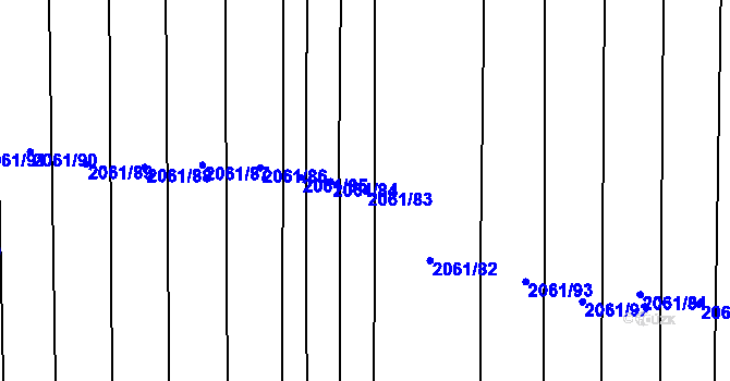 Parcela st. 2061/83 v KÚ Kojetín, Katastrální mapa