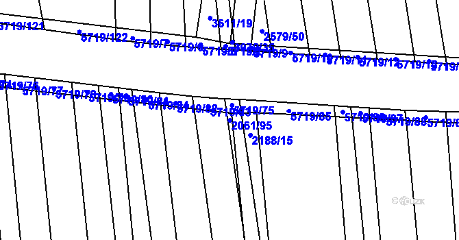 Parcela st. 2061/95 v KÚ Kojetín, Katastrální mapa