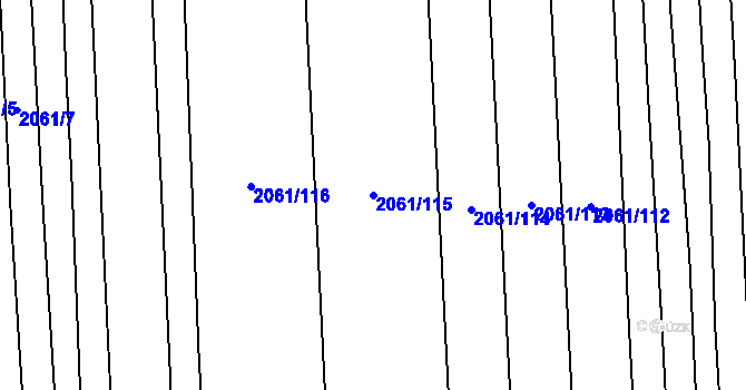 Parcela st. 2061/115 v KÚ Kojetín, Katastrální mapa
