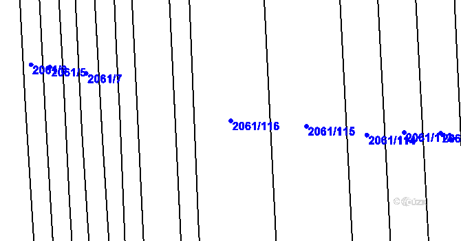 Parcela st. 2061/116 v KÚ Kojetín, Katastrální mapa