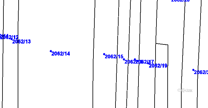 Parcela st. 2062/15 v KÚ Kojetín, Katastrální mapa