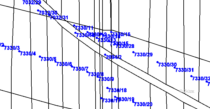 Parcela st. 2094/2 v KÚ Kojetín, Katastrální mapa