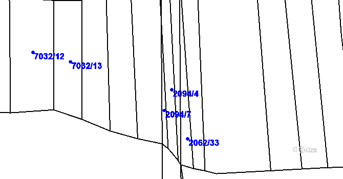 Parcela st. 2094/4 v KÚ Kojetín, Katastrální mapa