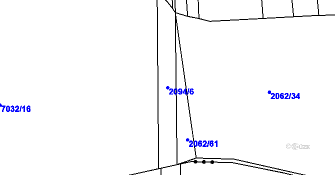 Parcela st. 2094/6 v KÚ Kojetín, Katastrální mapa