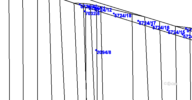 Parcela st. 2094/8 v KÚ Kojetín, Katastrální mapa