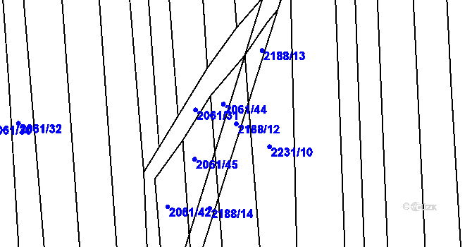 Parcela st. 2188/12 v KÚ Kojetín, Katastrální mapa
