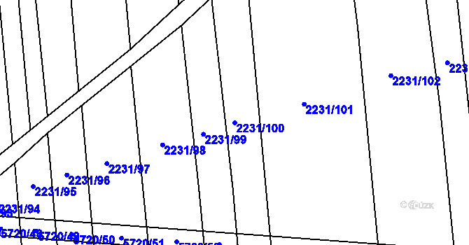 Parcela st. 2231/100 v KÚ Kojetín, Katastrální mapa