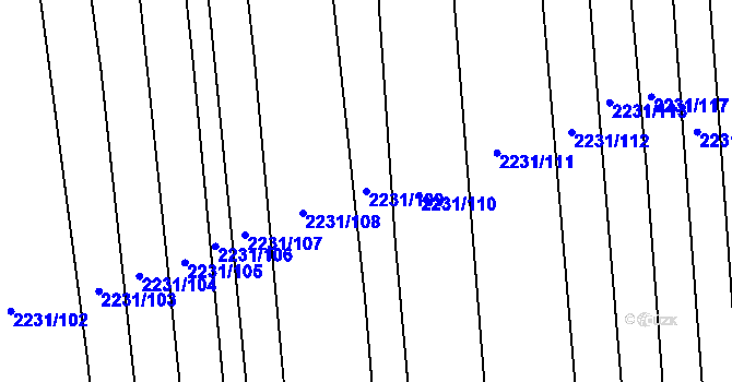 Parcela st. 2231/109 v KÚ Kojetín, Katastrální mapa