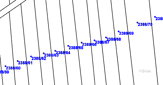 Parcela st. 2388/66 v KÚ Kojetín, Katastrální mapa