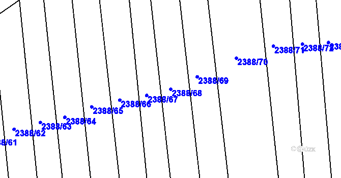Parcela st. 2388/68 v KÚ Kojetín, Katastrální mapa