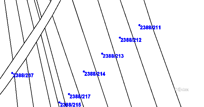 Parcela st. 2388/213 v KÚ Kojetín, Katastrální mapa