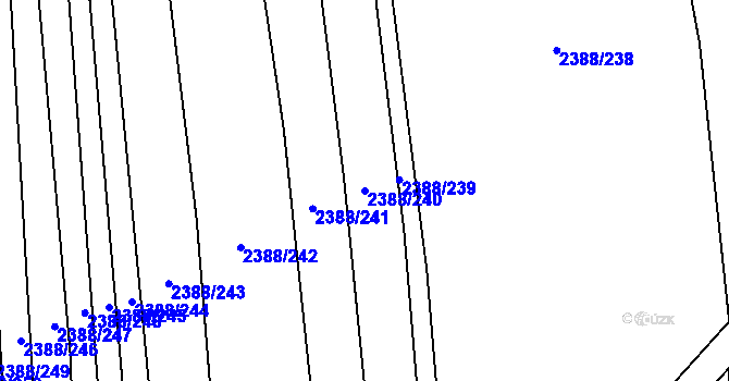 Parcela st. 2388/240 v KÚ Kojetín, Katastrální mapa