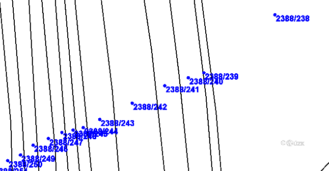 Parcela st. 2388/241 v KÚ Kojetín, Katastrální mapa