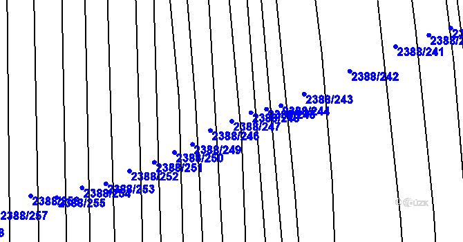 Parcela st. 2388/247 v KÚ Kojetín, Katastrální mapa