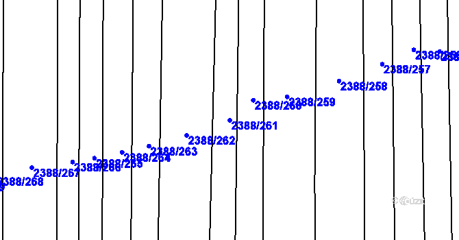 Parcela st. 2388/261 v KÚ Kojetín, Katastrální mapa