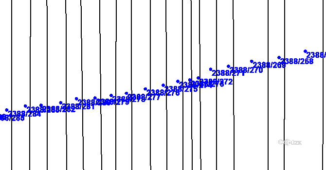 Parcela st. 2388/275 v KÚ Kojetín, Katastrální mapa