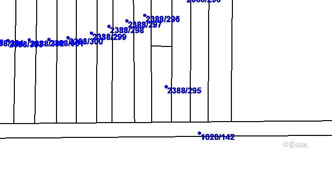 Parcela st. 2388/295 v KÚ Kojetín, Katastrální mapa