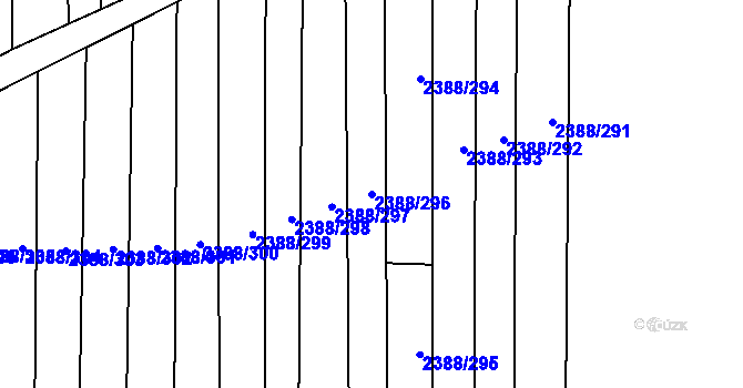Parcela st. 2388/296 v KÚ Kojetín, Katastrální mapa