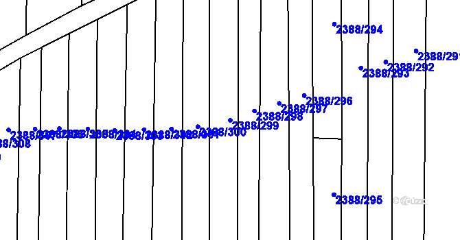 Parcela st. 2388/299 v KÚ Kojetín, Katastrální mapa