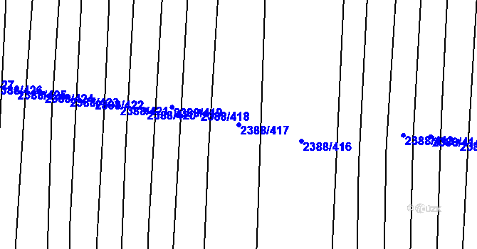 Parcela st. 2388/417 v KÚ Kojetín, Katastrální mapa