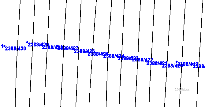 Parcela st. 2388/424 v KÚ Kojetín, Katastrální mapa
