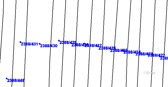 Parcela st. 2388/427 v KÚ Kojetín, Katastrální mapa