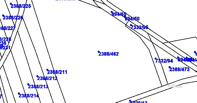 Parcela st. 2388/462 v KÚ Kojetín, Katastrální mapa