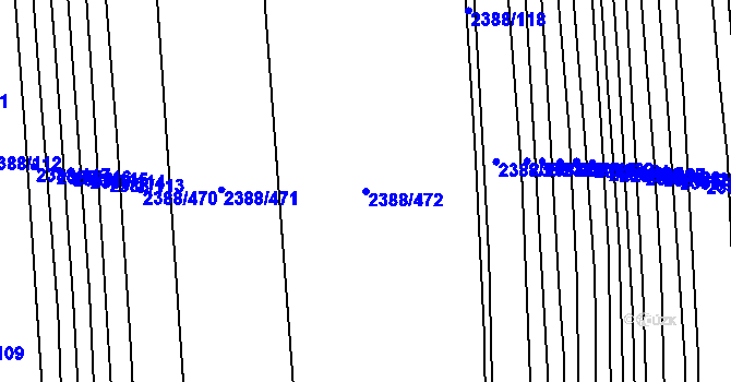 Parcela st. 2388/472 v KÚ Kojetín, Katastrální mapa