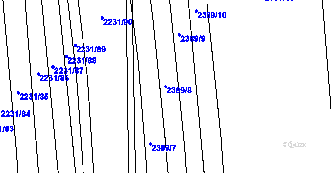 Parcela st. 2389/8 v KÚ Kojetín, Katastrální mapa