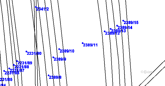 Parcela st. 2389/11 v KÚ Kojetín, Katastrální mapa