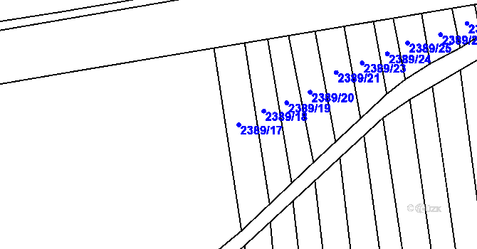 Parcela st. 2389/17 v KÚ Kojetín, Katastrální mapa