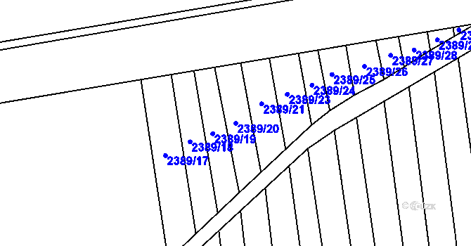 Parcela st. 2389/20 v KÚ Kojetín, Katastrální mapa