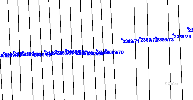 Parcela st. 2389/69 v KÚ Kojetín, Katastrální mapa