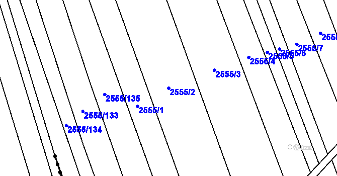 Parcela st. 2555/2 v KÚ Kojetín, Katastrální mapa