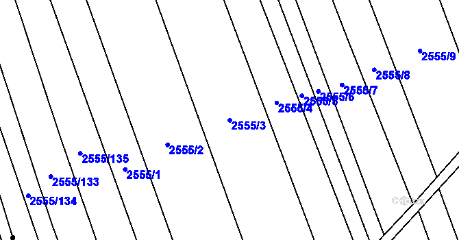 Parcela st. 2555/3 v KÚ Kojetín, Katastrální mapa