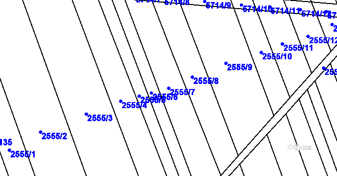 Parcela st. 2555/7 v KÚ Kojetín, Katastrální mapa