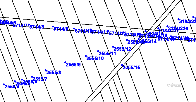 Parcela st. 2555/11 v KÚ Kojetín, Katastrální mapa