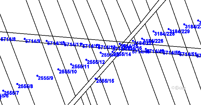 Parcela st. 2555/13 v KÚ Kojetín, Katastrální mapa