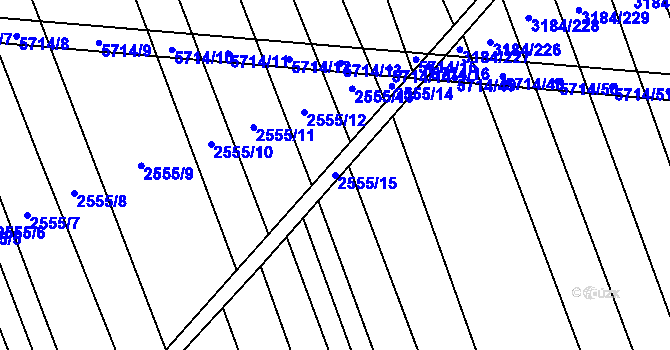 Parcela st. 2555/15 v KÚ Kojetín, Katastrální mapa