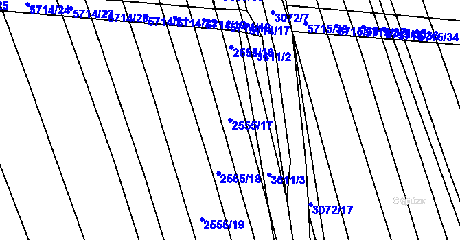 Parcela st. 2555/17 v KÚ Kojetín, Katastrální mapa