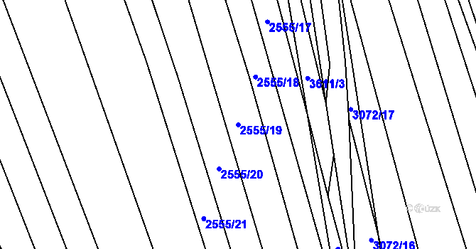 Parcela st. 2555/19 v KÚ Kojetín, Katastrální mapa